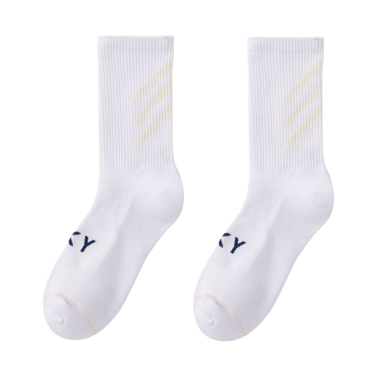 Custom Midweight Ribbed Crew Sock - White