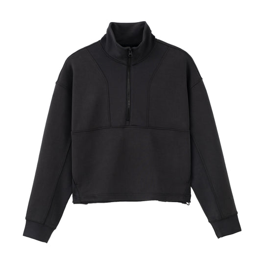 Women's CloudalLux Boxy Quarter Zip - Soft Black