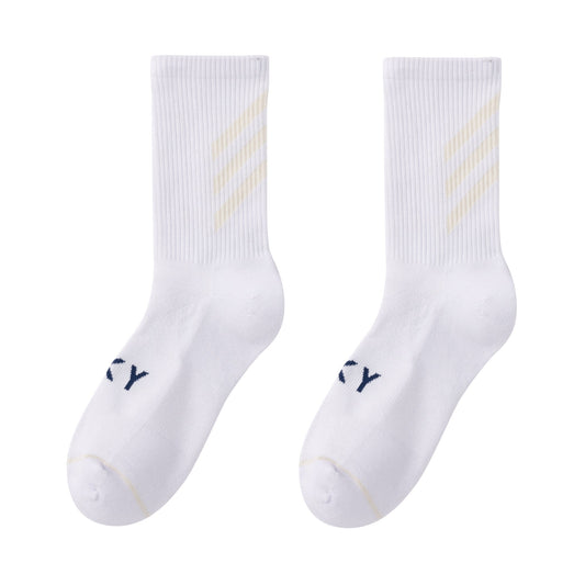 Custom Midweight Ribbed Crew Sock - White
