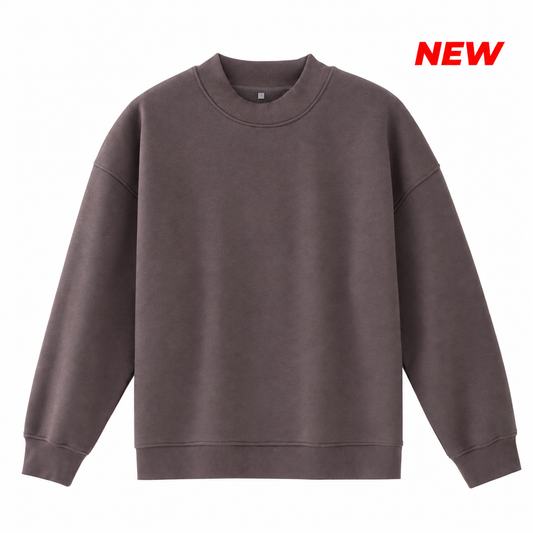 Women's Poly-Cotton Mockneck - Seal Brown
