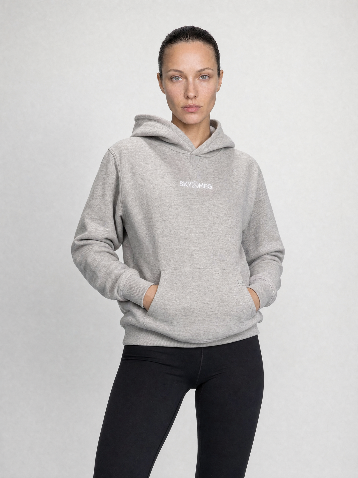 Unisex Poly-Cotton Hoodie - Heather Gray